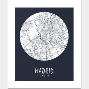 Madrid, Spain City Map - Full Moon Posters and Art